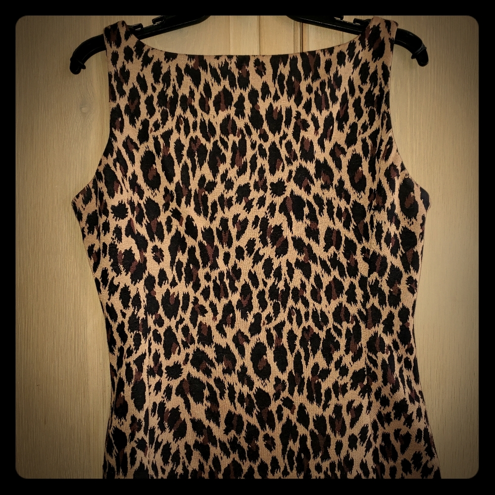 Leopard pattern knit tank
